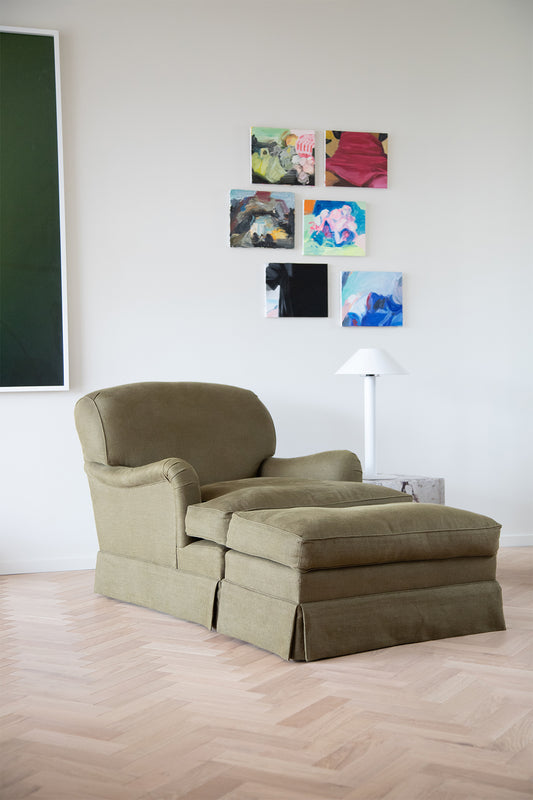 Spread Eagle Armchair with Footstool